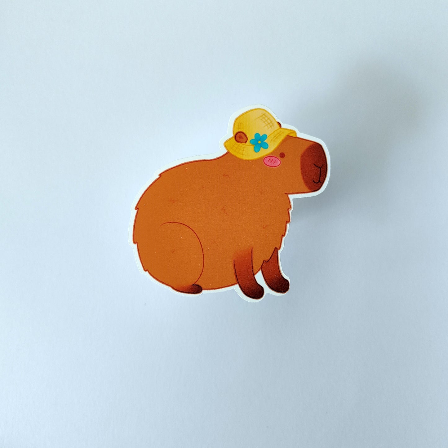 Cap-y-Bara Sticker: Flower Hat