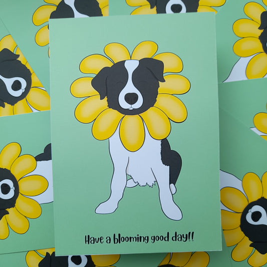 'Have a Blooming Good Day' Collie-Flower Print