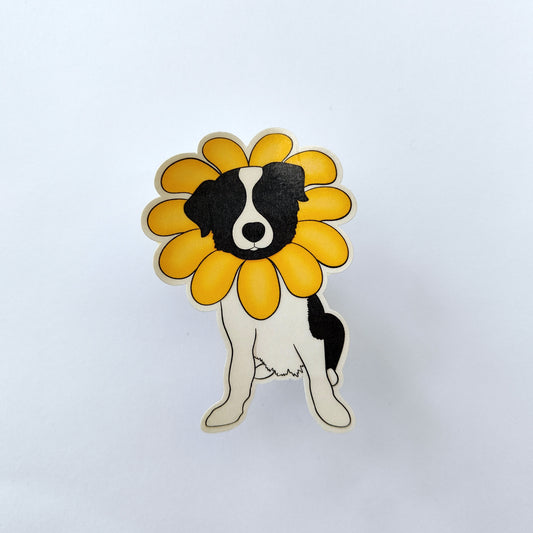 Collie Flower Sticker - Border Collie