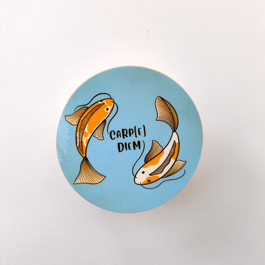 'Carp-e-Diem!' - Seize the Day Fish Sticker