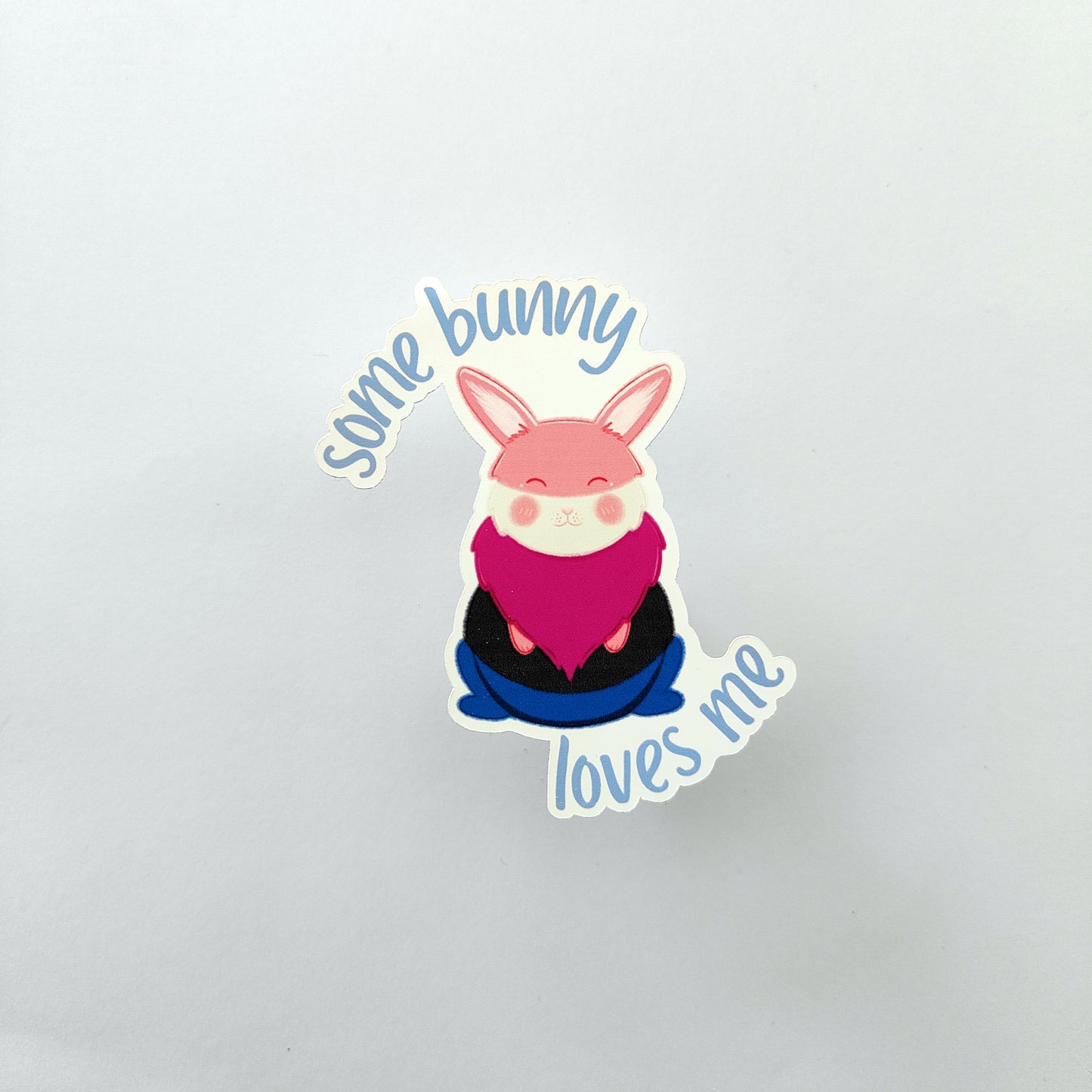 'Some Bunny Loves Me' Genderfluid Pride Sticker