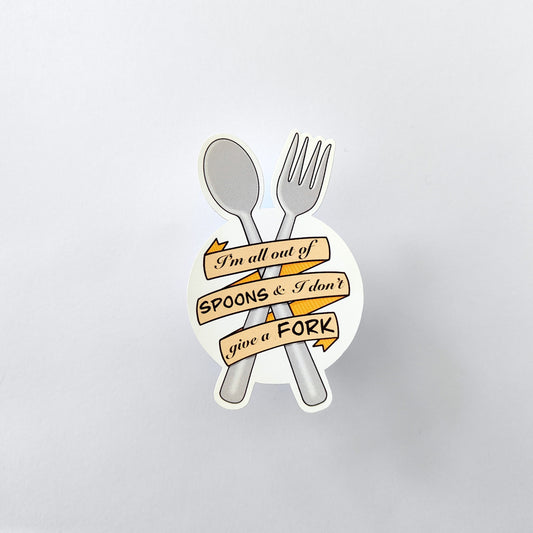 All out of Spoons - Disability Sticker