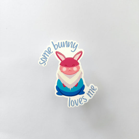 'Some Bunny Loves Me' Bigender Pride Sticker