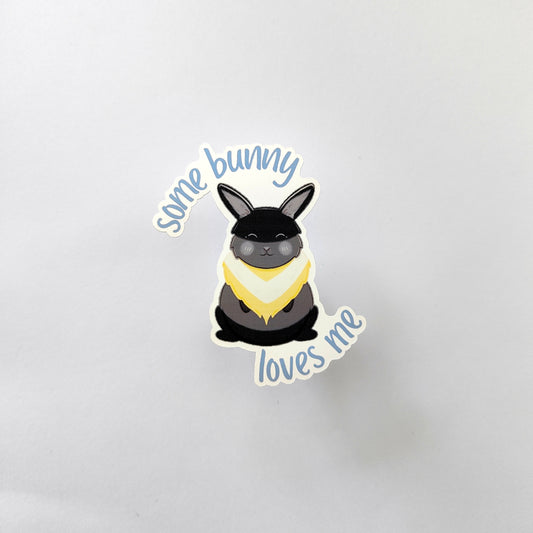 'Some Bunny Loves Me' Demigender Pride Sticker